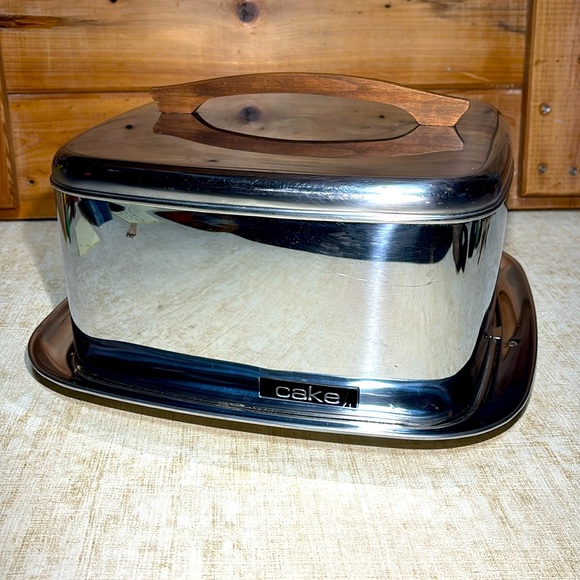 Vintage Mid Century Modern Lincoln Beautyware Cake Carrier w/ lock lid - Picture 1 of 16
